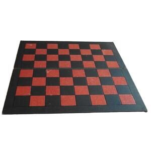Vintage 16" Folding Checker Chess Board Black & Red